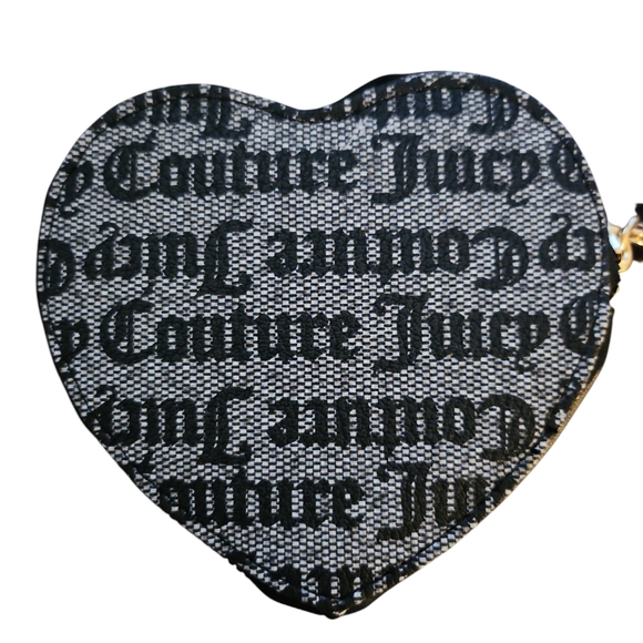 JUICY COUTURE Black Beige Heart Zip Around Wallet - Picture 3 of 5